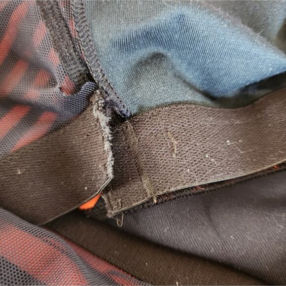 LULULEMON WORK IT OUT TANK  NAVY & ORANGE PANELED STRIPE TANK SIZE 10 - Picture 7 of 9